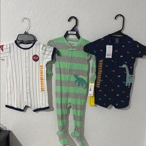 Bundle Carter's Cozy NWT Baby 3pc 12 Months